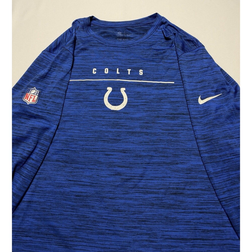 Indianapolis Colts Nike On Field Long Sleeve Dri Fit Shirt Mens Large NFL Blue - Picture 2 of 10